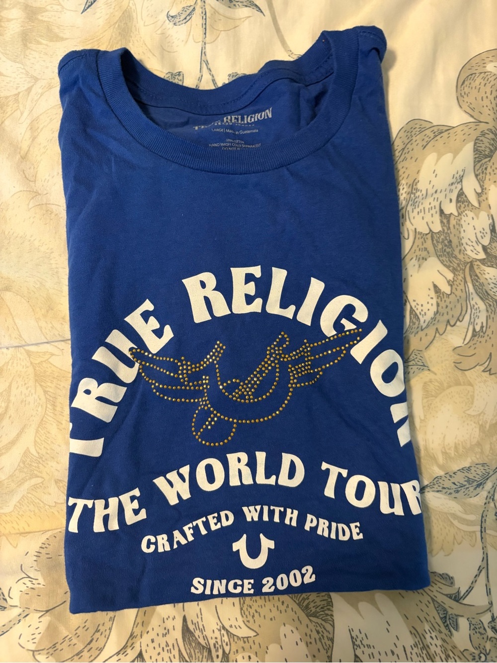 True Religion  Blue Graphic Logo T-Shirt